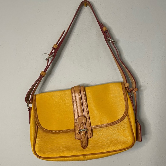 Dooney & Bourke Handbags - Dooney and Bourke Yellow Determine Saddle Purse